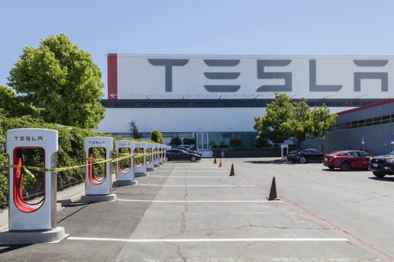 Tesla Faces Margin Pressure Amidst Price Cuts - Tesla Fremont Facility In California.