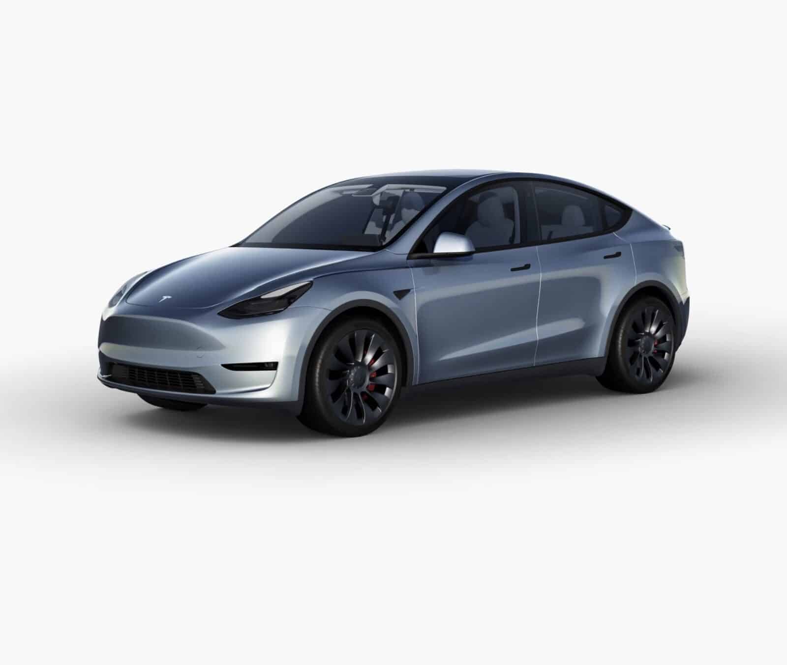 Tesla Model Y Factory Wrapped In Glacier Blue