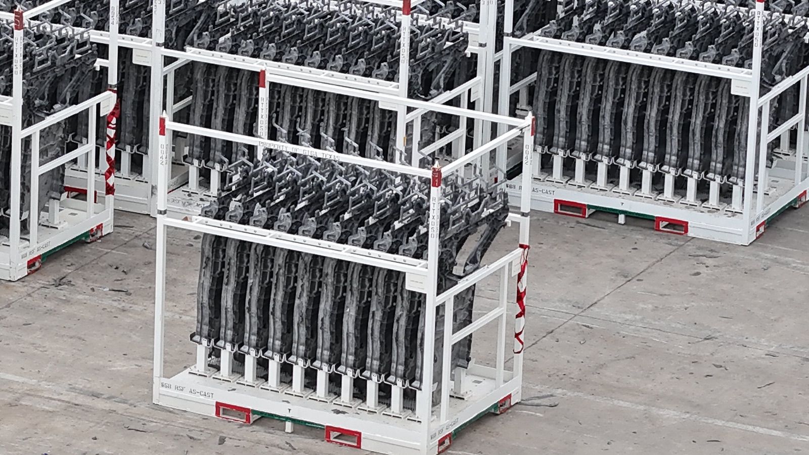 Tesla Cybercab Production Gains Steam? Dozens Of Castings Spotted At Giga Texas