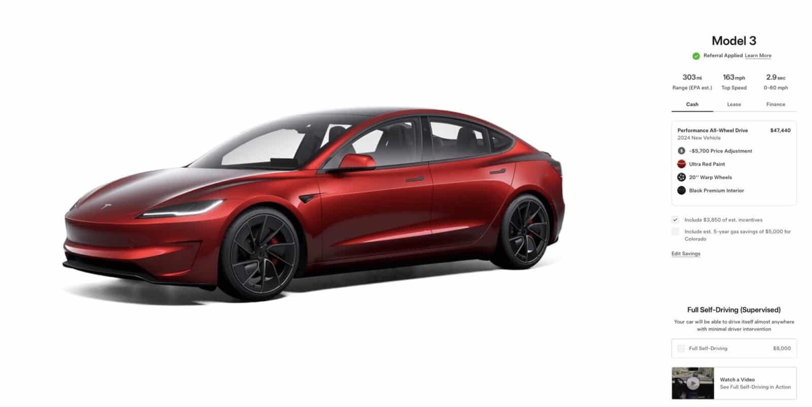 Tesla Slashes 2024 Model 3 Performance Price To $40,490 With Federal Ev Credit