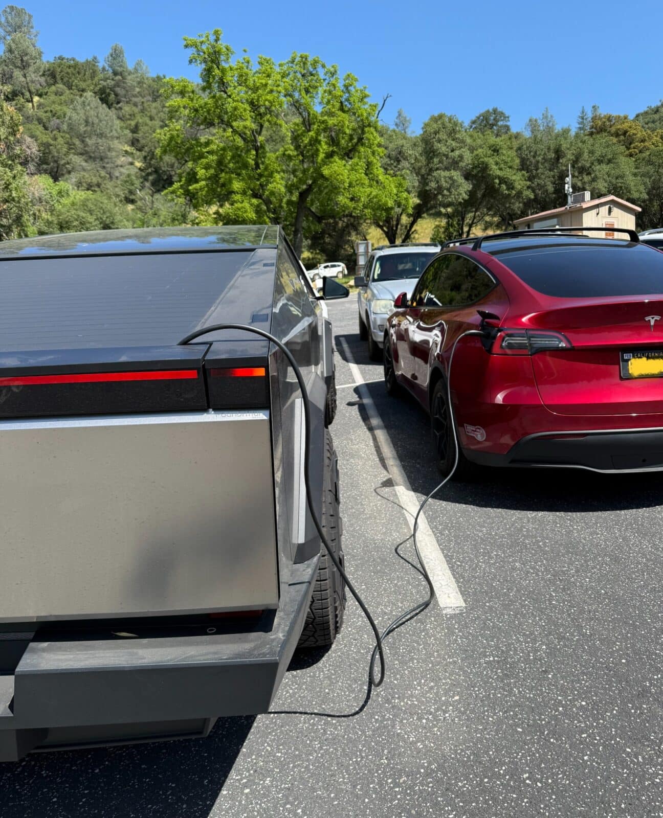 Tesla Cybertruck’s Powershare Feature Saves The Day For Model Y On Mother’s Day Hike